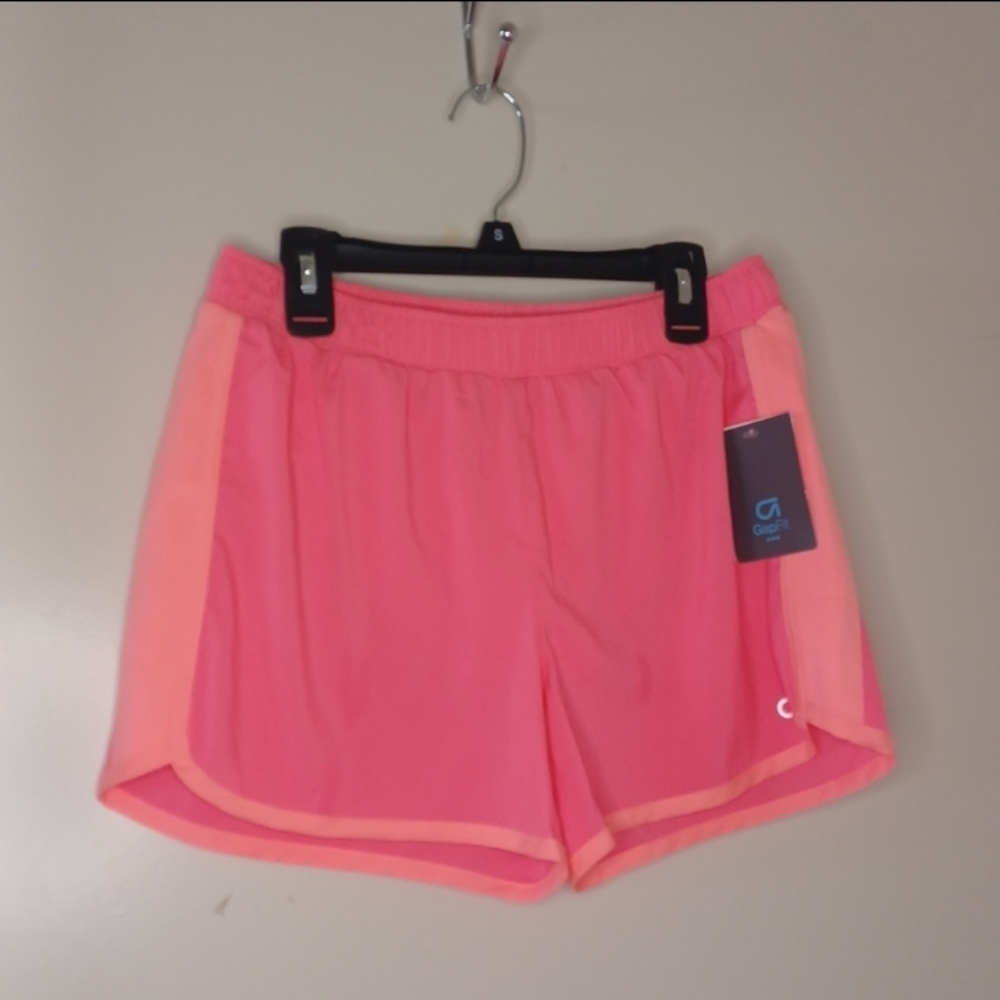 Nwot Gap Outlet Girls Athletic Shorts in Neon Pink With Orange Trim, sz XL